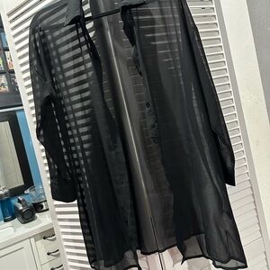 Elegant Black Sheer Women's Top